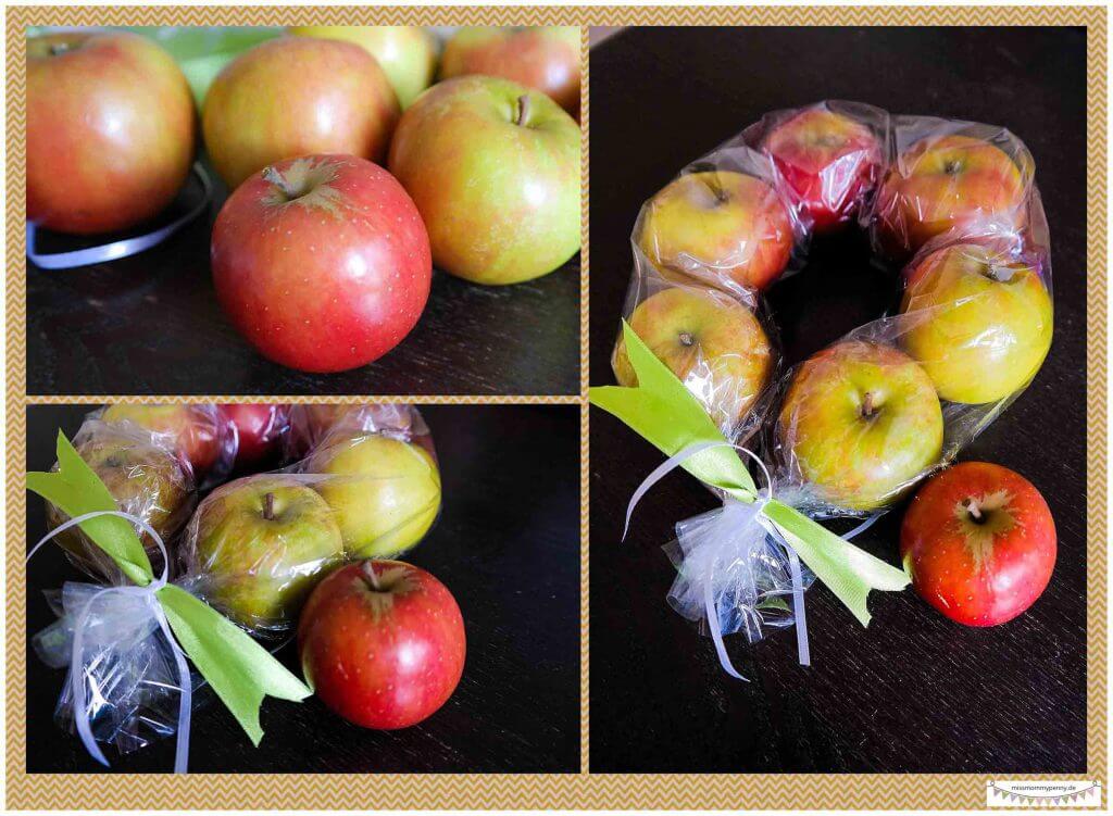 Apfelkranz binden - Nachbarschaftsgeschenk
