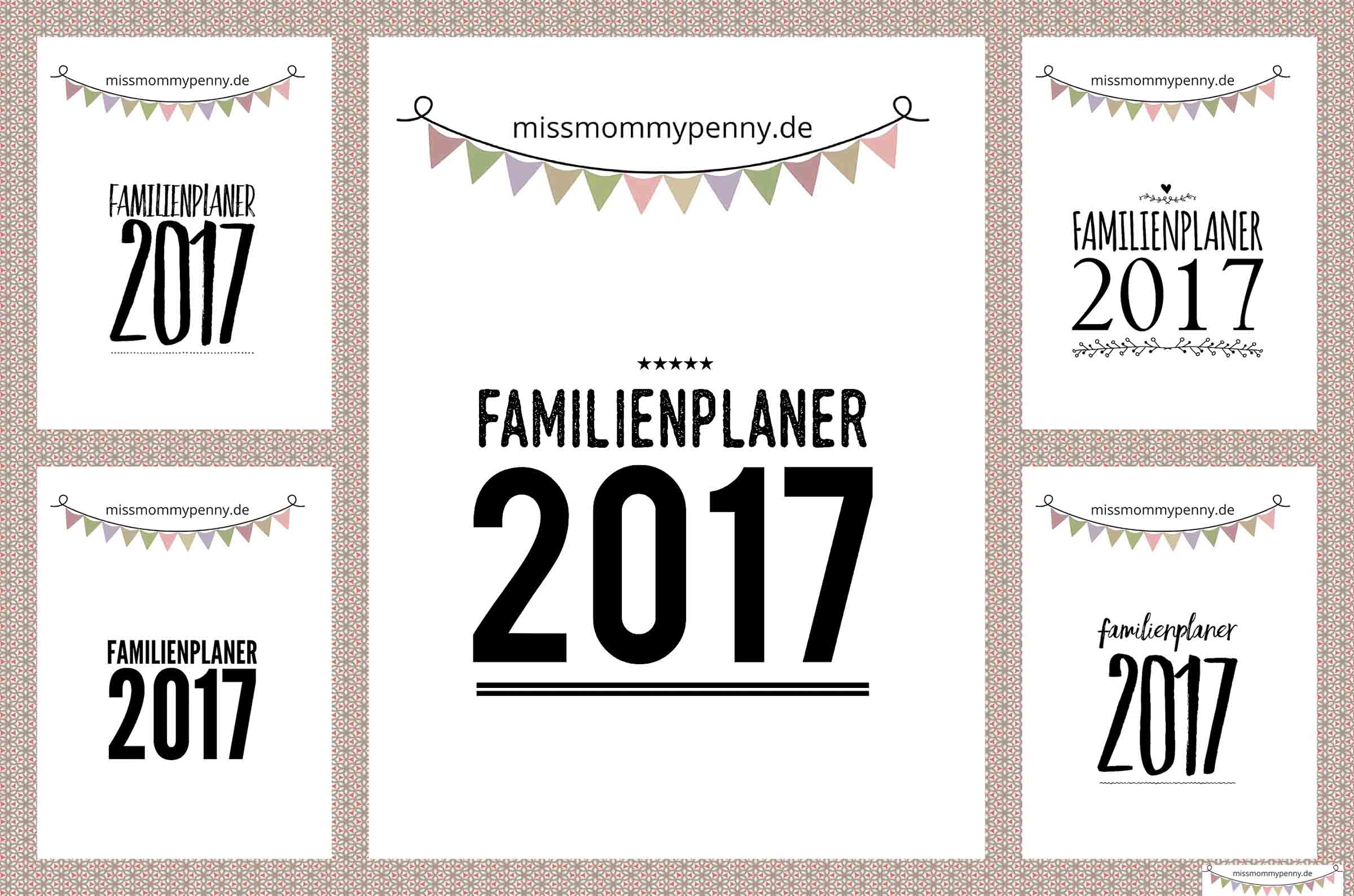 Flexibler Familienplaner 2017 im din a4 Format